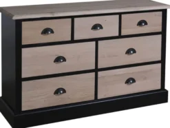 Casa Padrino Landhausstil Sideboard in Schwarz und Naturfarben 122 x 38 x H. 75 cm