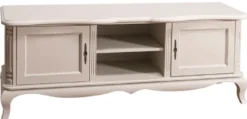 Casa Padrino Landhausstil Sideboard mit 2 Türen Antik Hellgrau 158 x 48 x H. 60 cm - Landhausstil Wohnzimmermöbel