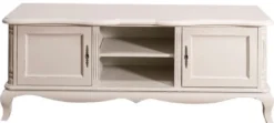 Casa Padrino Landhausstil Sideboard mit 2 Türen Antik Hellgrau 158 x 48 x H. 60 cm - Landhausstil Wohnzimmermöbel