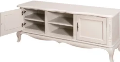 Casa Padrino Landhausstil Sideboard mit 2 Türen Antik Hellgrau 158 x 48 x H. 60 cm - Landhausstil Wohnzimmermöbel
