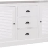 Casa Padrino Landhausstil Sideboard Kommode im Landhausstil Weiß 158 x 37 x H. 90 cm