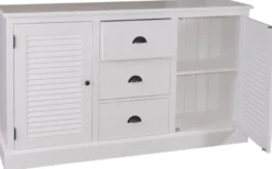 Casa Padrino Landhausstil Sideboard Kommode im Landhausstil Weiß 158 x 37 x H. 90 cm