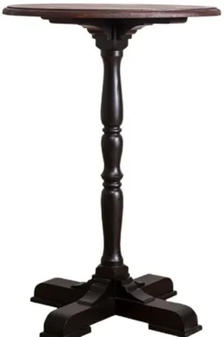 Casa Padrino Landhausstil Stehtisch Schwarz / Dunkelbraun Ø 78 x H. 110 cm - Runder Bartisch im Landhausstil