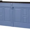 Casa Padrino Landhausstil Thekenschrank in Blau und Schwarz 240 x 65 x H. 107 cm