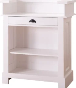Casa Padrino Landhausstil Theke Weiß 90 x 51 x H. 107 cm - Massivholz Thekentisch mit Schublade