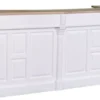 Casa Padrino Landhausstil Theke Weiß / Naturfarben 240 x 65 x H. 107 cm - Massivholz Ladentheke mit 2 Schubladen - Landhausstil Möbel