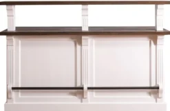 Casa Padrino Landhausstil Theke mit 3 Schubladen Weiß / Dunkelbraun 180 x 68 x H. 120 cm - Landhausstil Möbel