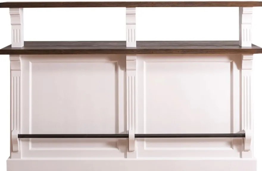 Casa Padrino Landhausstil Theke mit 3 Schubladen Weiß / Dunkelbraun 180 x 68 x H. 120 cm - Landhausstil Möbel