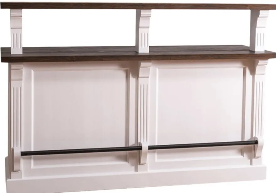 Casa Padrino Landhausstil Theke mit 3 Schubladen Weiß / Dunkelbraun 180 x 68 x H. 120 cm - Landhausstil Möbel