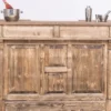 Casa Padrino Landhausstil Theke Braun 150 x 65 x H. 107 cm - Massivholz Thekentisch mit Tür und 2 Schubladen - Barmöbel im Landhausstil