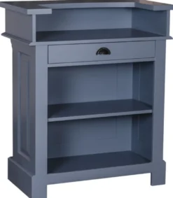 Casa Padrino Landhausstil Theke Blau 90 x 51 x H. 107 cm - Massivholz Thekentisch mit Schublade