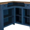 Casa Padrino Landhausstil Theke Antik Dunkelblau / Naturfarben 140 x 140 x H. 107 cm - Thekentisch mit 2 Schubladen - Landhausstil Möbel