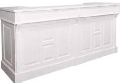 Casa Padrino Landhausstil Theke Weiß 240 x 65 x H. 107 cm - Massivholz Ladentheke mit 2 Schubladen - Landhausstil Möbel