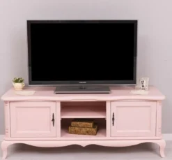 Casa Padrino Landhausstil TV Schrank Rosa 158 x 48 x H. 60 cm - Massivholz Sideboard - Landhausstil Wohnzimmer Möbel