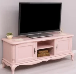 Casa Padrino Landhausstil TV Schrank Rosa 158 x 48 x H. 60 cm - Massivholz Sideboard - Landhausstil Wohnzimmer Möbel