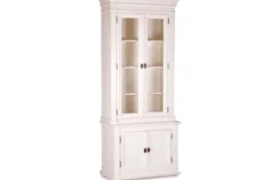 Casa Padrino Landhausstil Vitrinenschrank Antik Weiß 100 x 50 x H. 242 cm - Handgefertigte Shabby Chic Vitrine