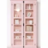 Casa Padrino Landhausstil Vitrine mit 2 Glastüren Rosa H. 210 cm - Landhausstil Möbel