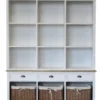 Casa Padrino Landhausstil Wandschrank aus Paulownia-Holz und MDF in Antik Weiß / Braun 160 x 40 x H. 206 cm