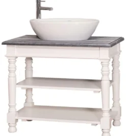 Casa Padrino Landhausstil Waschtisch Weiß / Grau 90 x 54 x H. 74 cm - Badezimmermöbel im Landhausstil