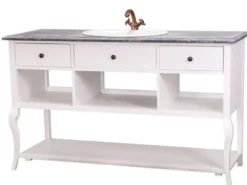 Casa Padrino Landhaus Stil Waschschrank Waschtisch Ohne Waschbecken Grau / Weiss - Bad Schrank