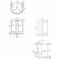 Casa Padrino Landhausstil Waschbeckenschrank Matt Schwarz H. 93 cm - Badezimmer Möbel
