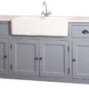 Casa Padrino Landhausstil Waschbeckenschrank Blau / Weiß 180 x 65 x H. 90 cm - Waschtisch mit 4 Türen und 2 Schubladen