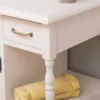Casa Padrino Landhausstil Waschtisch Weiß 128 x 54 x H. 91 cm - Massivholz Waschbeckenschrank - Landhausstil Badezimmer Möbel