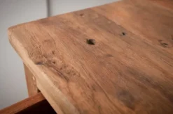 Casa Padrino Landhausstil Weinschrank mit Schublade und Weinflaschen Regal Naturfarben 56 x 31 x H. 81 cm - Barschrank aus recyceltem Massivholz - Bar Möbel - Landhausstil Möbel