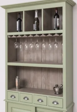 Casa Padrino Landhausstil Weinschrank Hellgrün / Grau 103 x 36 x H. 210 cm - Barschrank im Landhausstil - Landhausstil Bar Möbel