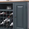 Casa Padrino Landhausstil Weinschrank mit Tür Graublau / Naturfarben 90 x 41 x H. 90 cm - Landhausstil Möbel