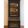 Casa Padrino Landhausstil Weinschrank Schwarz / Naturfarben 60 cm - Landhausstil Bar Möbel