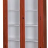 Casa Padrino Landhausstil Wohnzimmer Vitrinenschrank Antik Rot / Weiß 109 x 39 x H. 210 cm - Wohnzimmerschrank mit 2 Glastüren und 2 Schubladen