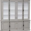 Casa Padrino Landhausstil Wohnzimmer Vitrinenschrank Grau / Weiß 223 x 50 x H. 228 cm - Wohnzimmerschrank mit 8 Türen