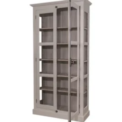 Casa Padrino Landhaus Vitrinen Schrank Küchenschrank 109 x H 210 cm- Esszimmer Schrank Wohnzimmer Antik Landhaus Stil