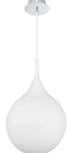 Casa Padrino LED Hängeleuchte Silber / Weiß Ø 30 x H. 150 cm - Pendelleuchte mit Mattglas Lampenschirm