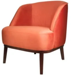 Casa Padrino Lounge Sessel Orange / Braun 66 x 66 x H. 70 cm - Luxus Kollektion