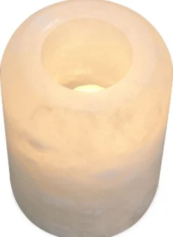 Casa Padrino Luxus Alabaster Teelichthalter Ø 12 x H. 16 cm - Deko Accessoires - Luxus Qualität