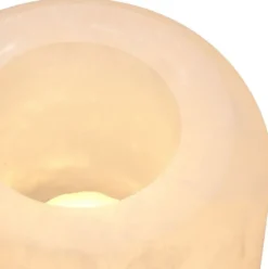 Casa Padrino Luxus Alabaster Teelichthalter Ø 12 x H. 16 cm - Deko Accessoires - Luxus Qualität