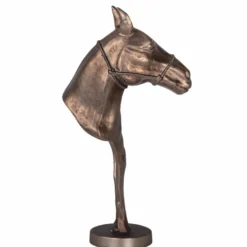Casa Padrino Luxus Aluminium Deko Figur Pferd Antik Messing H. 63,5 cm - Wohnzimmer Deko