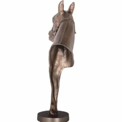 Casa Padrino Luxus Aluminium Deko Figur Pferd Antik Messing H. 63,5 cm - Wohnzimmer Deko