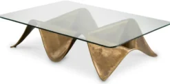 Casa Padrino Luxus Aluminium Couchtisch Vintage Messing 140 cm