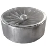 Casa Padrino Luxus Aluminium Couchtisch Rund 128 x H 42 cm Flugzeug Turbine - Art Deco Vintage Flieger Möbel Tisch