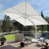 Casa Padrino Luxus Ampelschirm Weiß - Quadratischer Freiarm Sonnenschirm mit 360 Grad Drehfuß - 300 x 300 cm