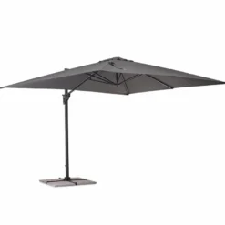 Casa Padrino Luxus Ampelschirm mit Ständer Anthrazit / Grau 400 x 300 x H. 250 cm