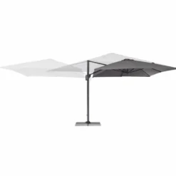 Casa Padrino Luxus Ampelschirm mit Ständer Anthrazit / Grau 400 x 300 x H. 250 cm