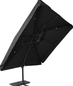 Casa Padrino Luxus Ampelschirm mit Ständer Anthrazit / Grau 300 x 300 cm - Garten Sonnenschirm - Terrassen Sonnenschirm - Balkon Sonnenschirm - Garten Terrassen Balkon Accessoires