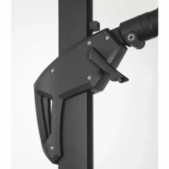 Casa Padrino Luxus Ampelschirm mit Ständer Anthrazit / Naturfarben 400 x 300 x H. 273 cm