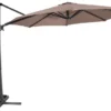 Casa Padrino Luxus Ampelschirm Anthrazit / Taupe Ø 300 cm - Sonnenschirm mit Ständer - Garten Sonnenschirm - Terrassen Sonnenschirm - Balkon Sonnenschirm - Garten Terrassen Balkon Accessoires