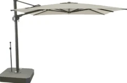 Casa Padrino Luxus Ampelschirm Anthrazit / Grau - Quadratischer Freiarm Sonnenschirm mit 360 Grad Drehfuß - 300 x 300 cm