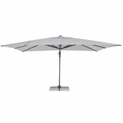 Casa Padrino Luxus Ampelschirm mit Ständer Anthrazit / Hellgrau 400 x 300 x H. 260 cm